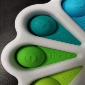10-Button Rainbow Numbers Silicone Bubble Popping
