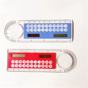 10 Cm Ruler w/Solar Calculator/ magnifying glass