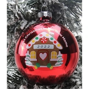 3 1/4" Promotional Glass Ornaments with Full Color Silk Prin