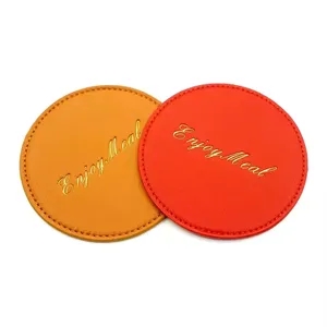 3.8In Premium Pu Leather Coaster