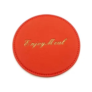 3.8In Premium Pu Leather Coaster