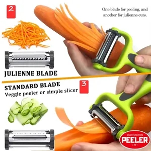 3 in 1 Blade Spin Design With Julienne Peeler