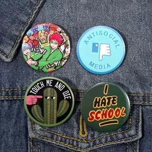 3" Round Pin-back Custom Buttons