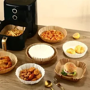 7.9" Square Air Fryer Disposable Paper Liners 125 Pcs/Box