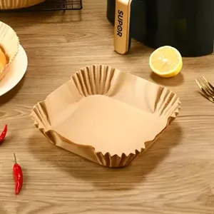 7.9" Square Air Fryer Disposable Paper Liners 125 Pcs/Box