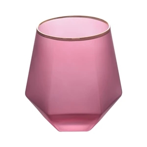 7oz-10oz Frosted Hexagon Glass cup with Gold Lid
