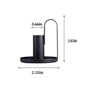 Black Wrought Iron Candle Base With Handle