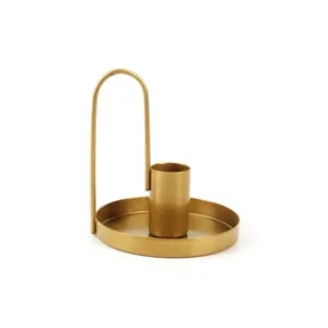 Black Wrought Iron Candle Base With Handle