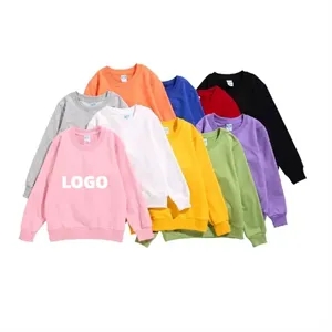 Casual Round Neck Long Sleeve Solid Color Sweatshirt