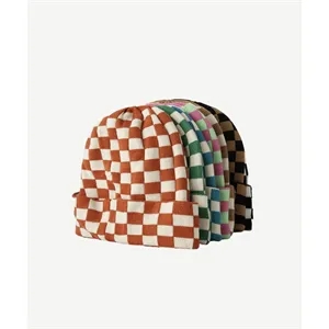 Checkered knit cap