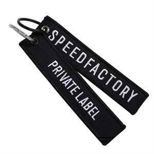 Custom Embroidered Woven Label Mark Keychain