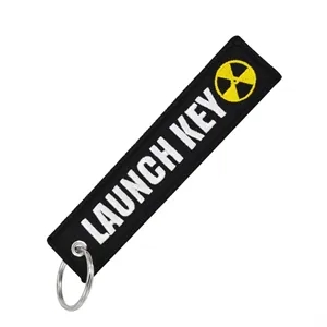 Custom Embroidered Woven Label Mark Keychain