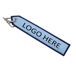 Custom Embroidered Woven Label Mark Keychain
