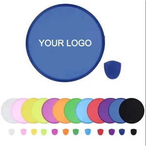 Custom Round Foldable Flying  Frisbeed Fan w/ Pouch