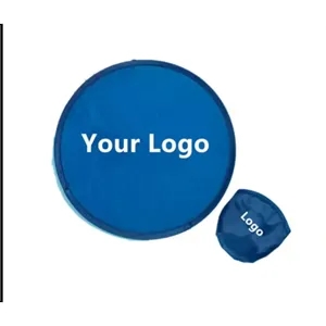 Custom Round Foldable Flying  Frisbeed Fan w/ Pouch