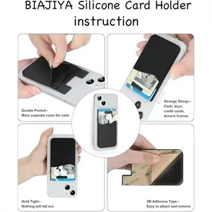 Double Layer Silicone Card Holder Phone Wallet