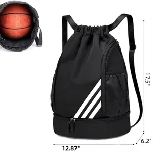 Drawstring Backpack With Shoe Compartment For Men Women