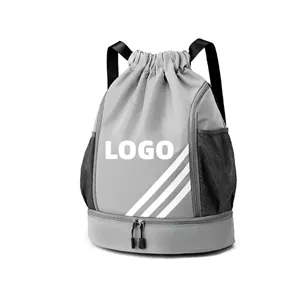 Drawstring Backpack With Shoe Compartment For Men Women