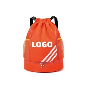 Drawstring Backpack With Shoe Compartment For Men Women