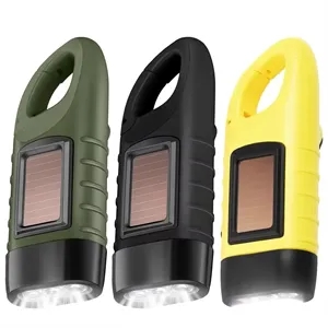 Emergency Hand Crank Solar Powered Rechargeable Flashlight