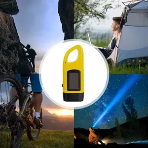 Emergency Hand Crank Solar Powered Rechargeable Flashlight