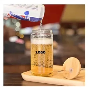 Glass Cups With Bamboo Lids And Straws