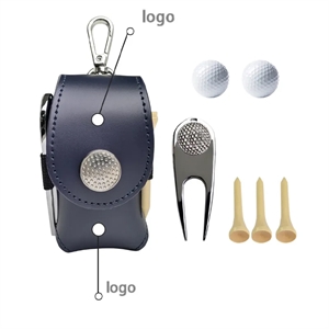 Golf waist holder ball with 3 tees and 1 divot