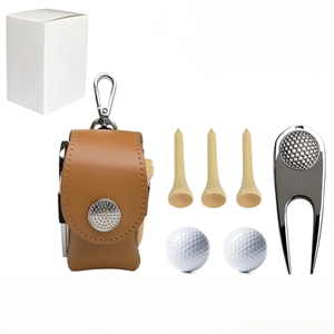 Golf waist holder ball with 3 tees and 1 divot
