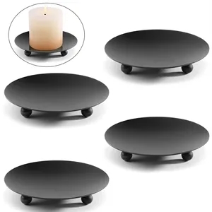 Iron Plate Candle Holder Base