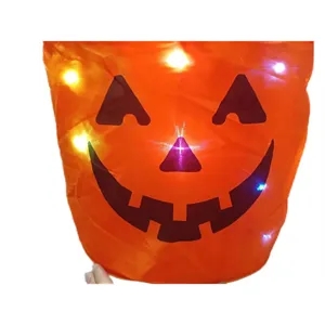 LED Pumpkin Drawstring Bag