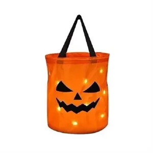 LED Pumpkin Drawstring Bag