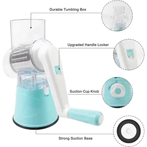 Manual Multifunction Vegetable Slicer W/ Drum Grater
