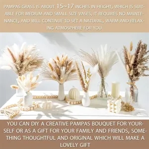 Natural Dried Pampas Grass Boho Home Decorations (100PCS)