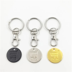 Partable shopping cart token keychain