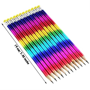 Rainbow Wooden Pencil With Eraser