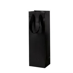 Reusable Kraft Paper Wine Gift Bags With Handles