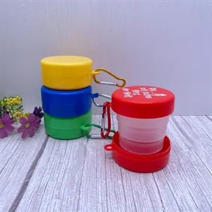 Translucent Plastic Collapsible Cup With Carabiner