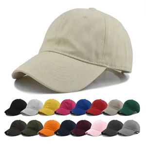 Washed Cotton Baseball Caps w/ Custom Embroidery Adjustable
