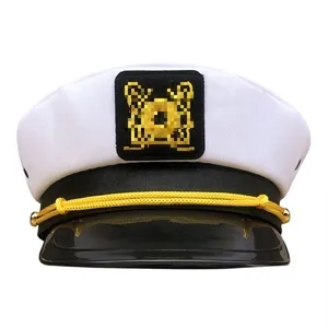 White Adjustable embroidered navy hat