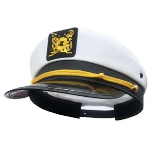 White Adjustable embroidered navy hat