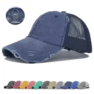 Womens Baseball Cap Ponytail Cross Hat