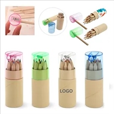 12 Color Pencil in Tube W/Sharpener