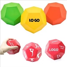 12 Sided PU Dice Squeeze Toy Stress Reducer