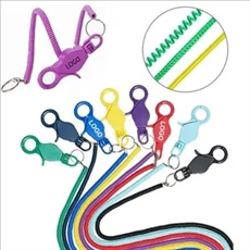 20" Colorful Flexible Anti-Lost Spring Coil Cord Keychain