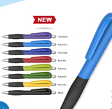 2016 New design of ball pens blue balls with colorful trims