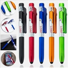 4-in-1 Ballpoint Pen with Stylus,Phone Holder,and LED Light