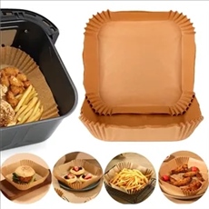 7.9" Square Air Fryer Disposable Paper Liners 125 Pcs/Box