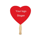 8" Heart Shape Hand Fan with Handle