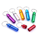 Aluminum Pill Case With Keychain