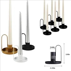 Black Wrought Iron Candle Base With Handle